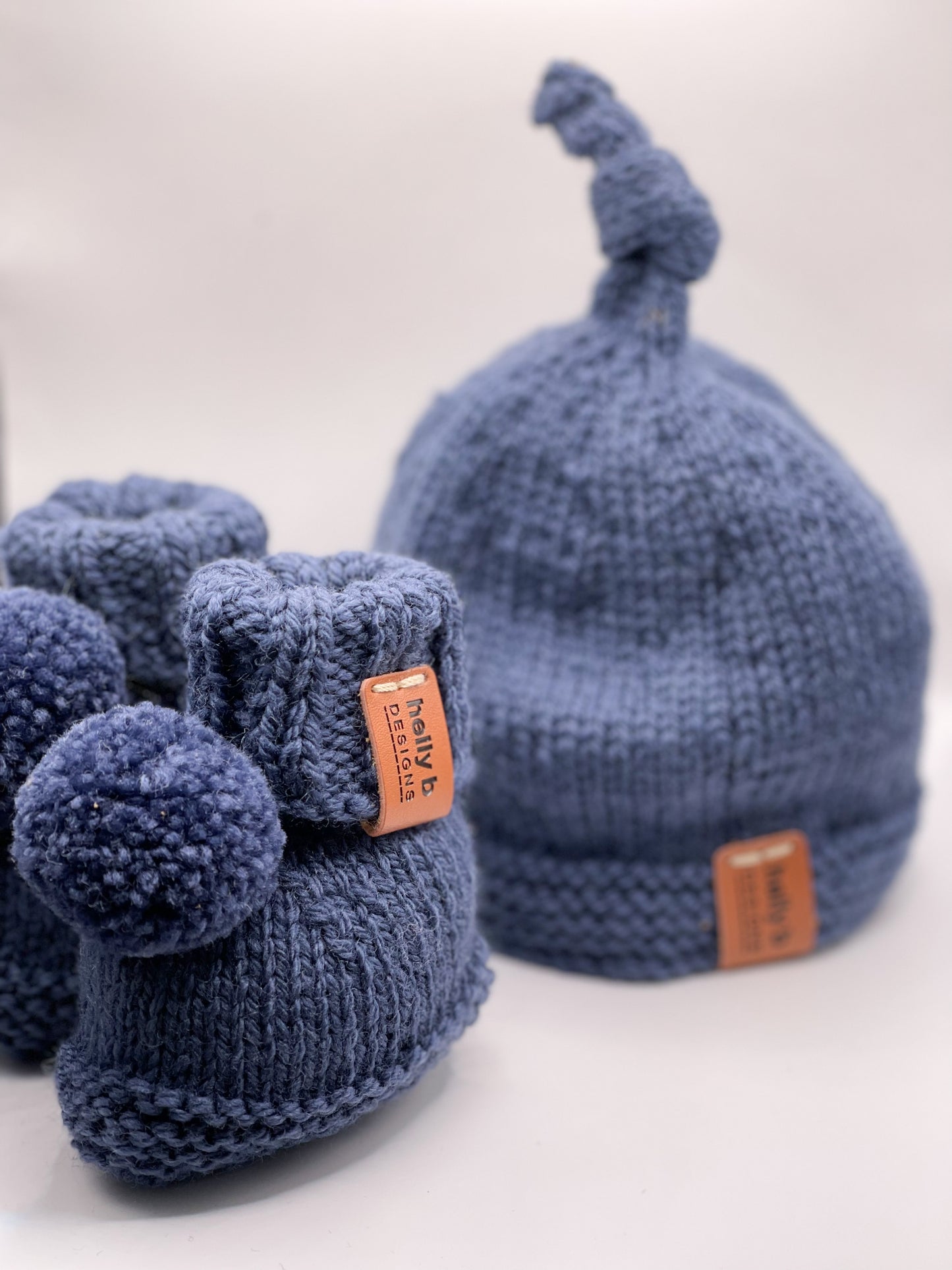 Top Knot Beanie and Booties Set