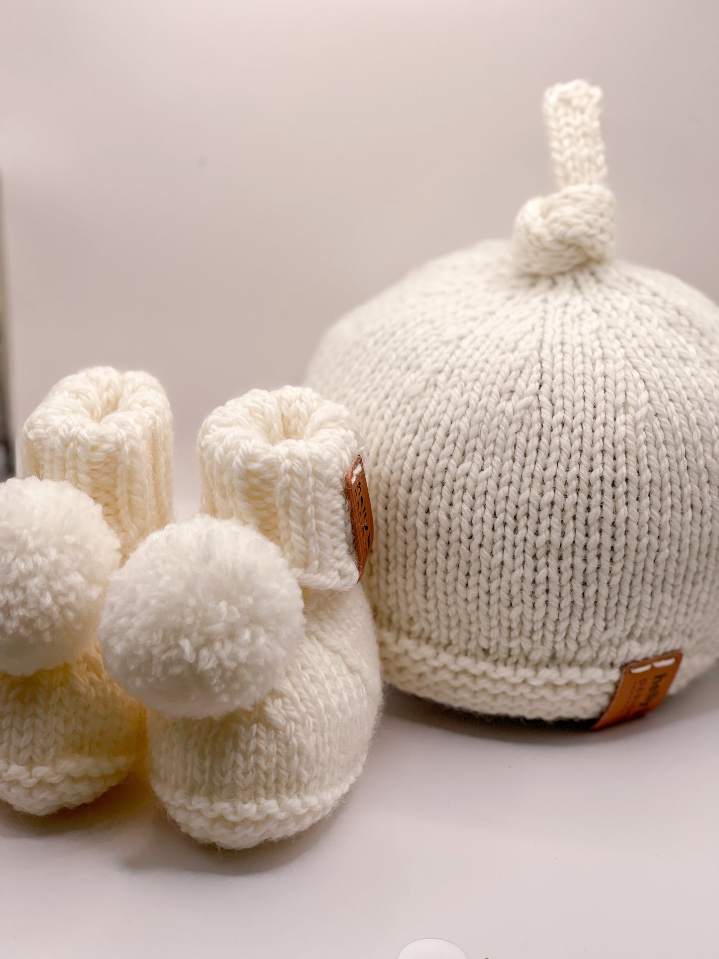 Top Knot Beanie and Booties Set