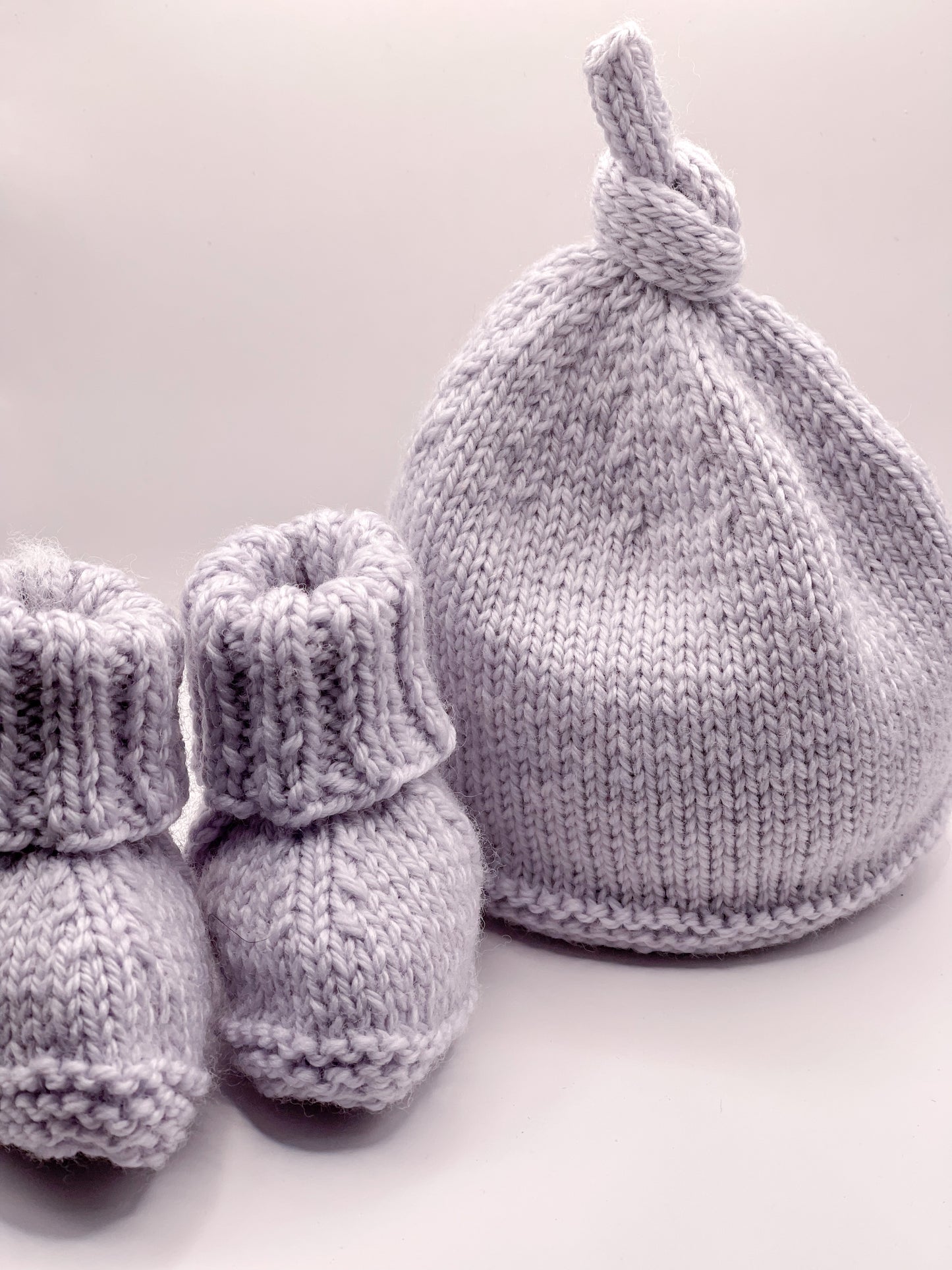 Top Knot Beanie and Booties Set