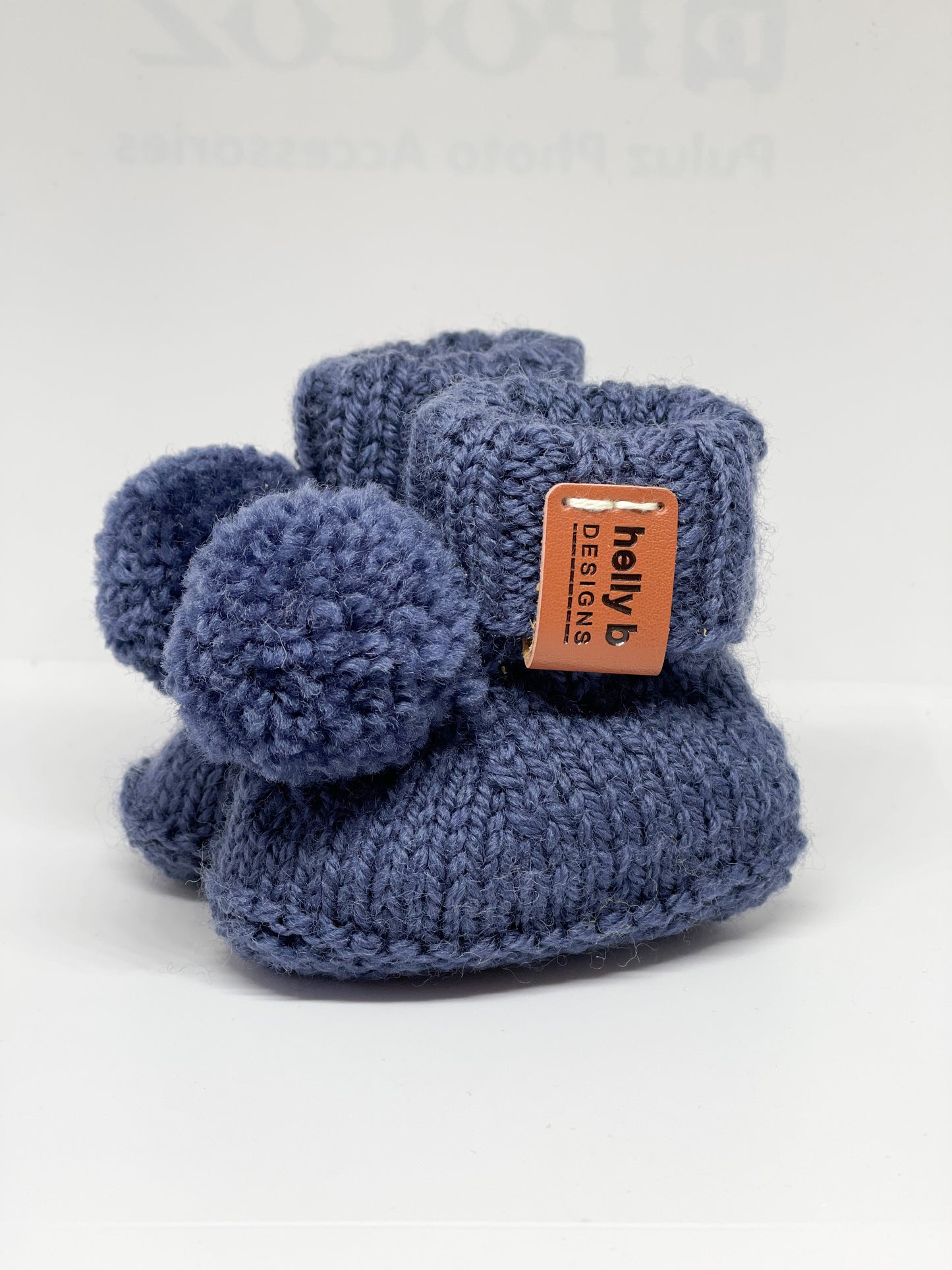 Knitted Pom Pom Booties