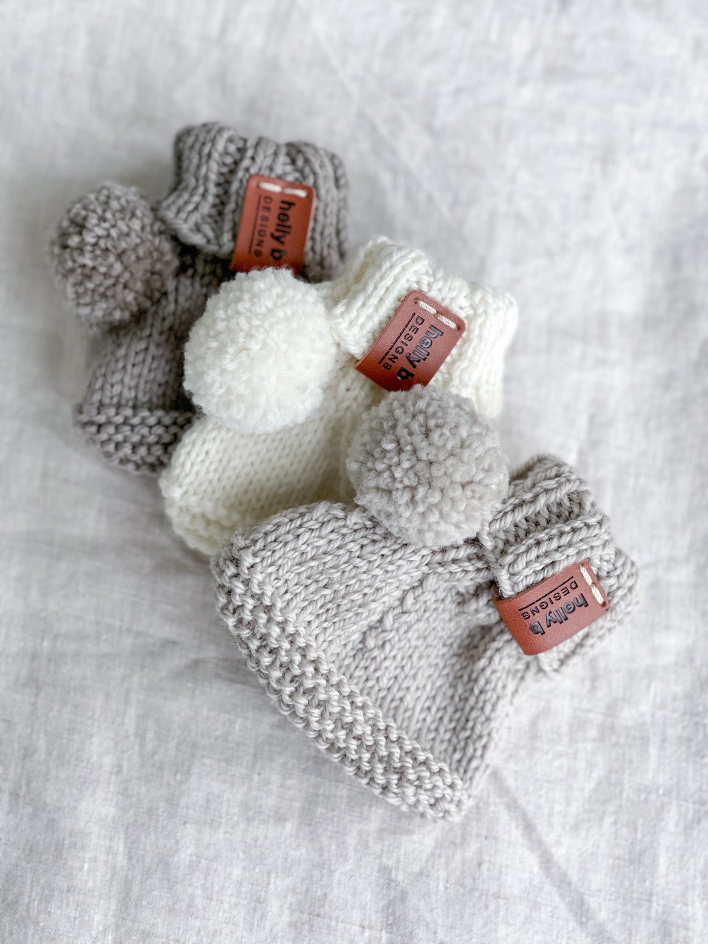 Pom Pom Booties Knitting Pattern