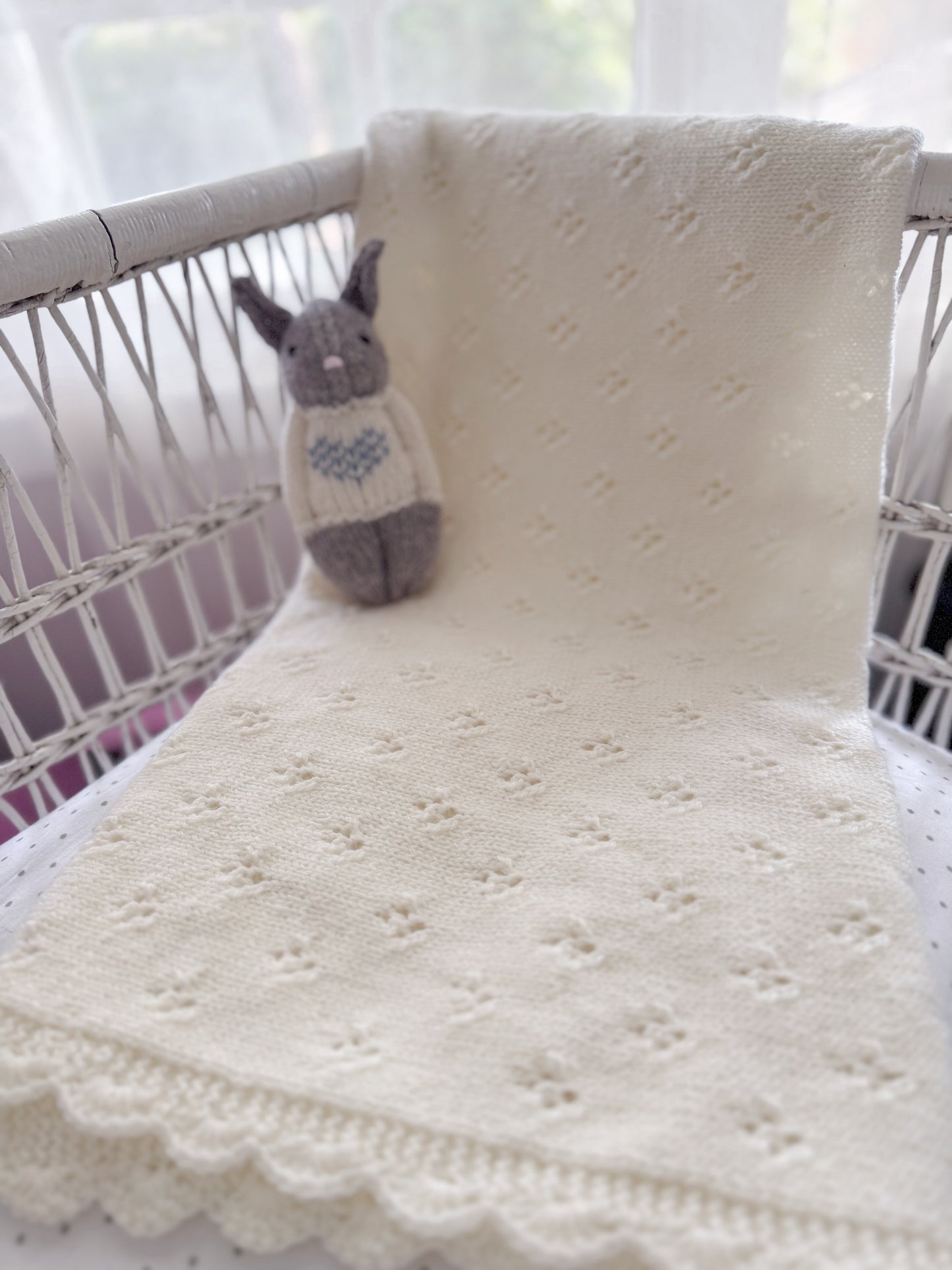 Hand Knitted Heirloom Baby Blanket | Australian Merino Wool | Luxury Newborn Gift