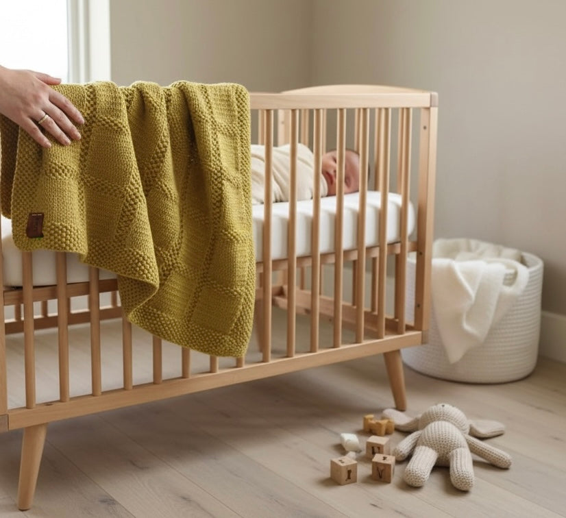 Hand Knitted Heirloom Baby Blanket | Australian Merino Wool | Luxury Newborn Gift