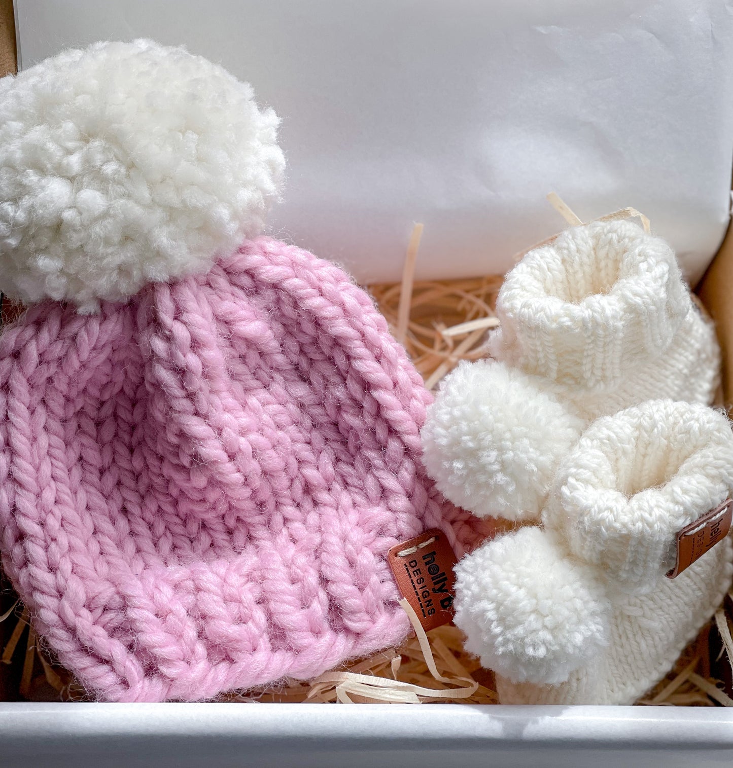 Pom Pom Bootie and Beanie Set