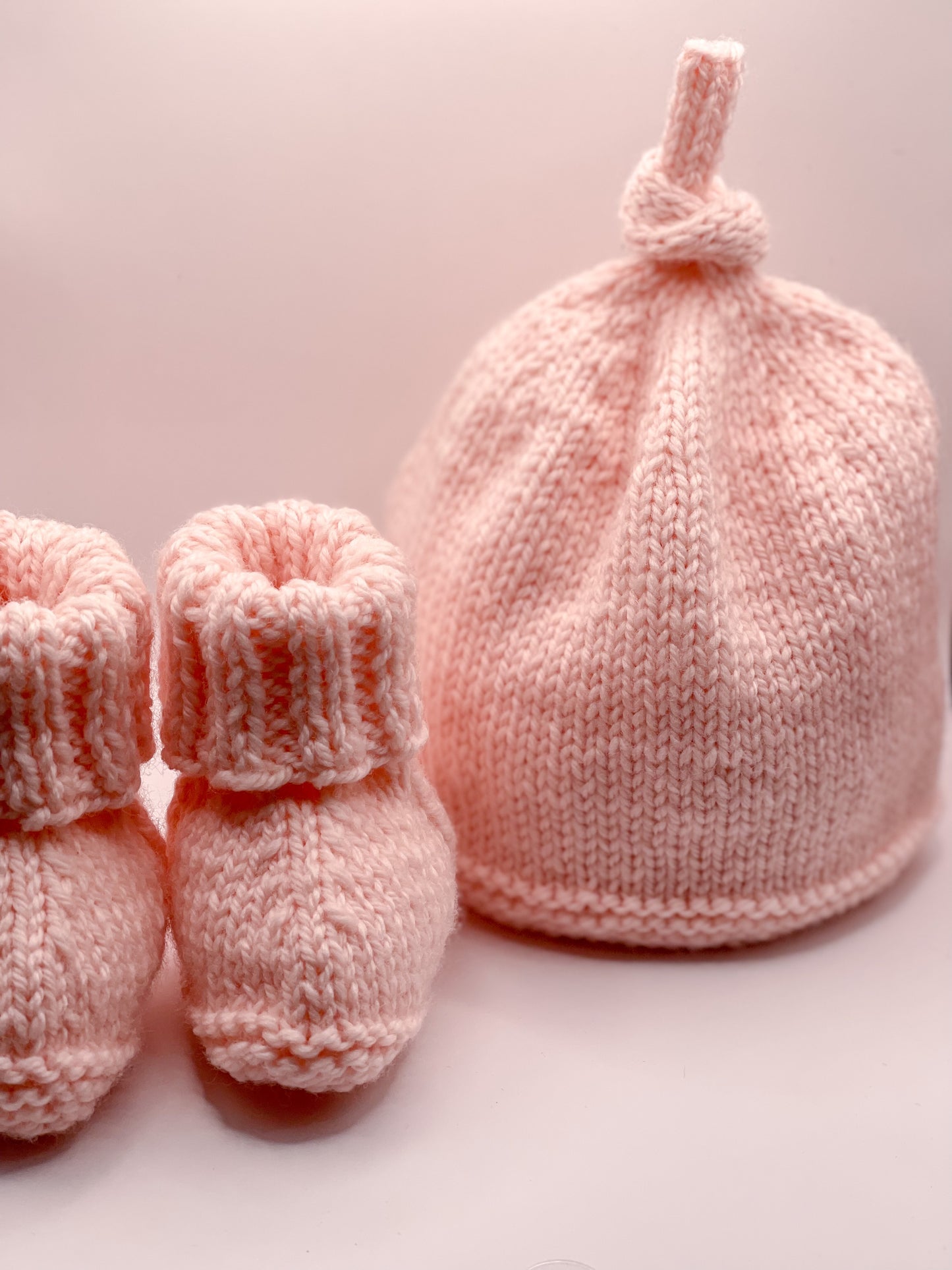 Top Knot Beanie and Booties Set